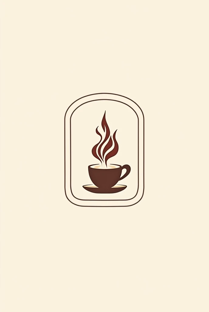 A L'essence cafe and gelato logo, a rose shaped like steam rising from a cup and thin line dividers