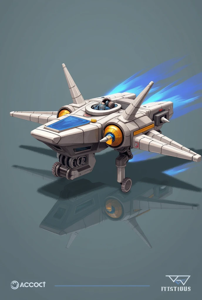 Small machine/Aerial/four mini rocket boosters/ some spikes around its structure/ 3d game