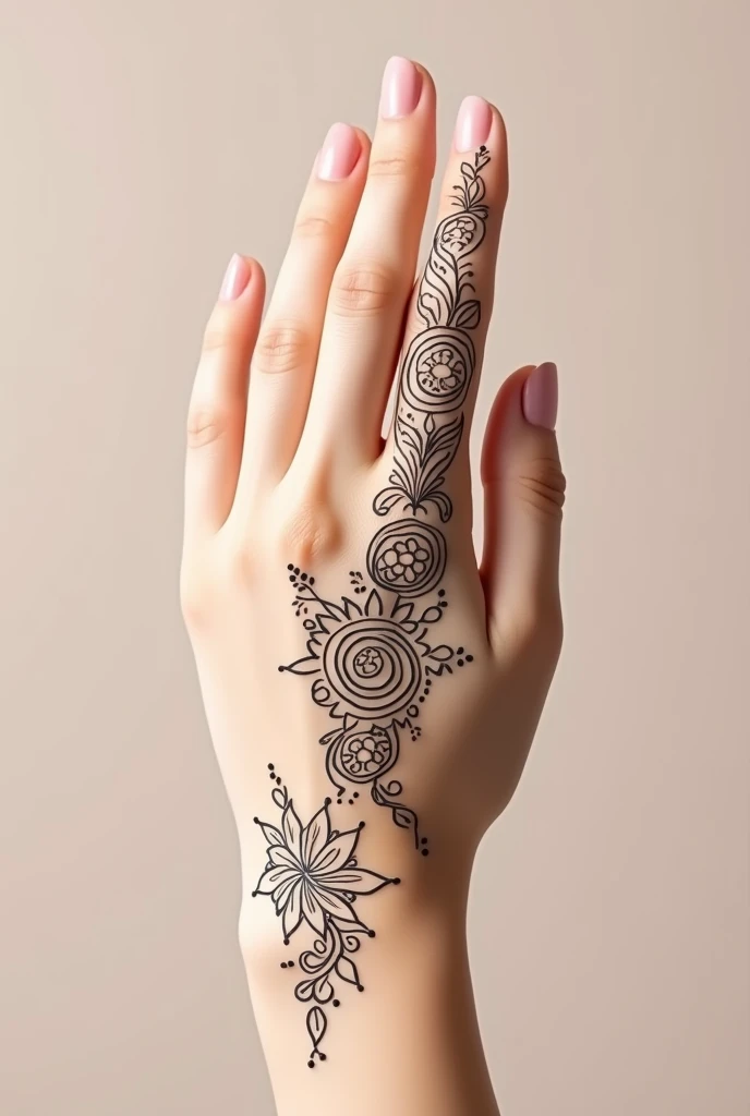 generate modern and simple Shadi Special mehndi design on beautiful hand