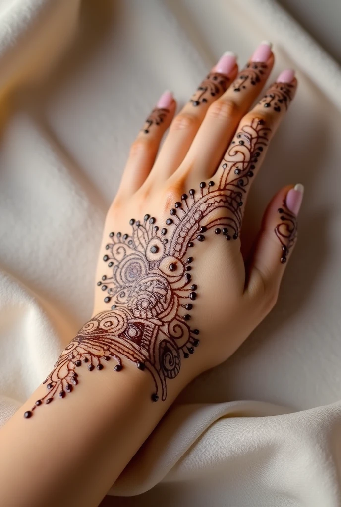 generate ramzan Eid mehndi design on beautiful hand