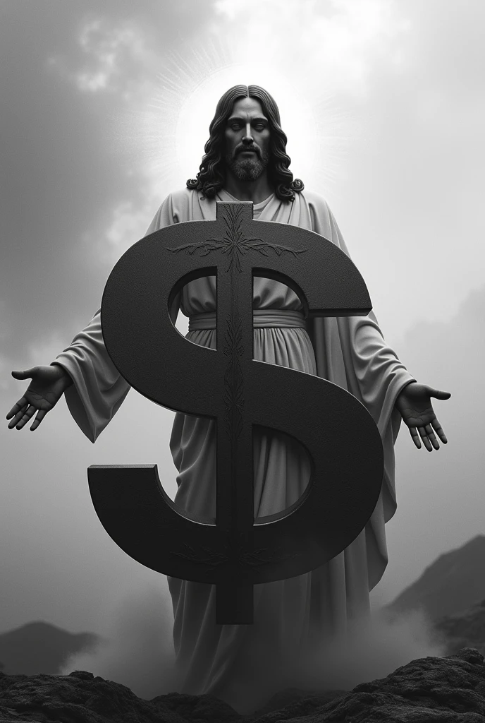 Dollar motivational black and white add Jesus