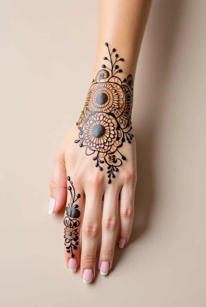 generate modern and simple Bridal mehndi design on beautiful hand