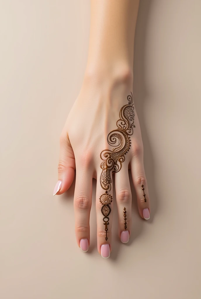 generate modern and simple Arabic mehndi design on beautiful hand