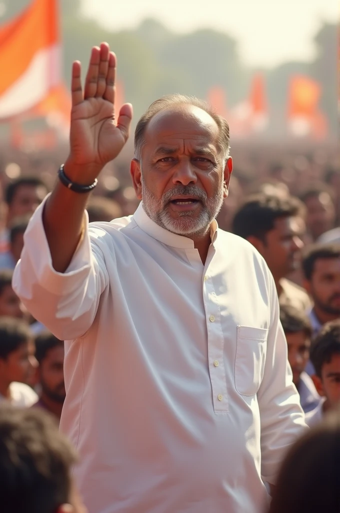 A politician leading a really I'm white kurta age of 44