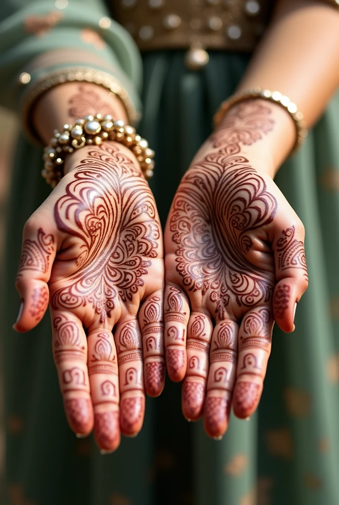 generate simple Shadi Special mehndi design on beautiful hand