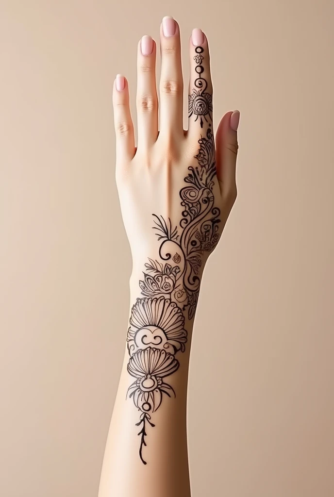 generate modern and simple Rajasthani mehndi design on beautiful hand