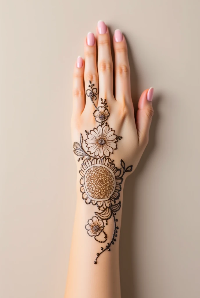 generate modern and simple Rajasthani mehndi design on beautiful hand