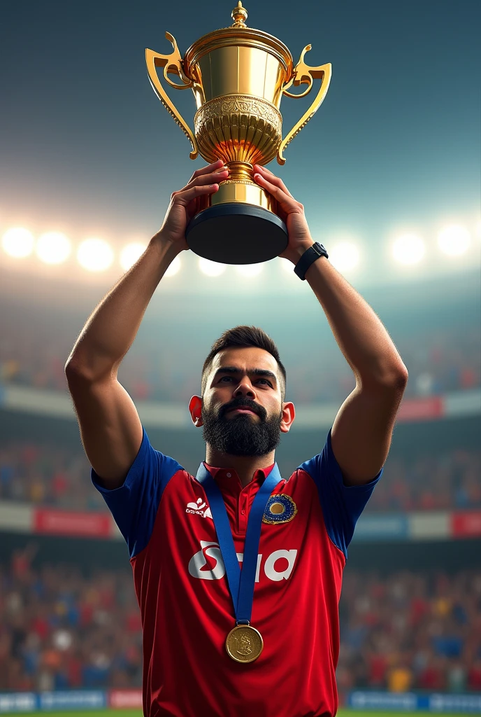 Virat Kohli with ipl trophy 