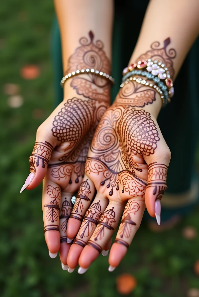 generate simple Shadi Special mehndi design on beautiful hand