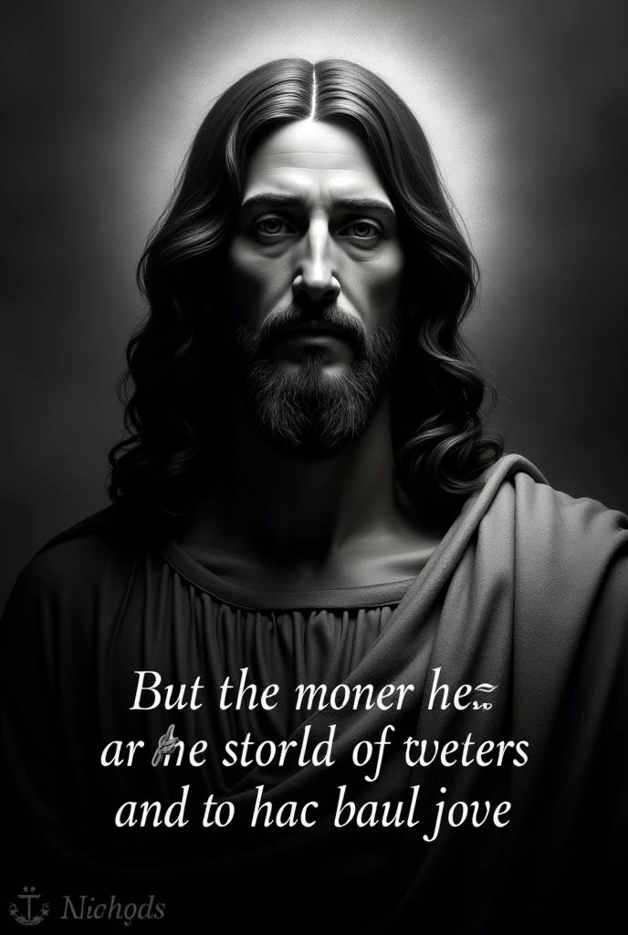 Jesus motivational wallpaper with motivational bible verse in black and white dark 