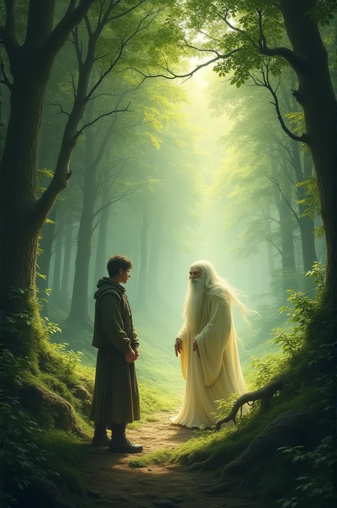 . **Interaction scene**: the main character meets a forest spirit or a wise old man, who gives him advice on that, how to overcome difficulties on the way.

