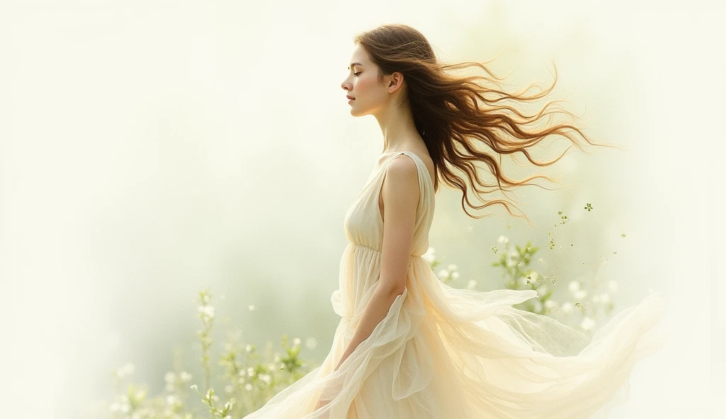Watercolor painting of a beautiful girl : : trends on ArtStation: : The simple composition creates a sense of order and harmony. Painting captures the spiritual qualities of the natural world. --uplight --ar 9:16