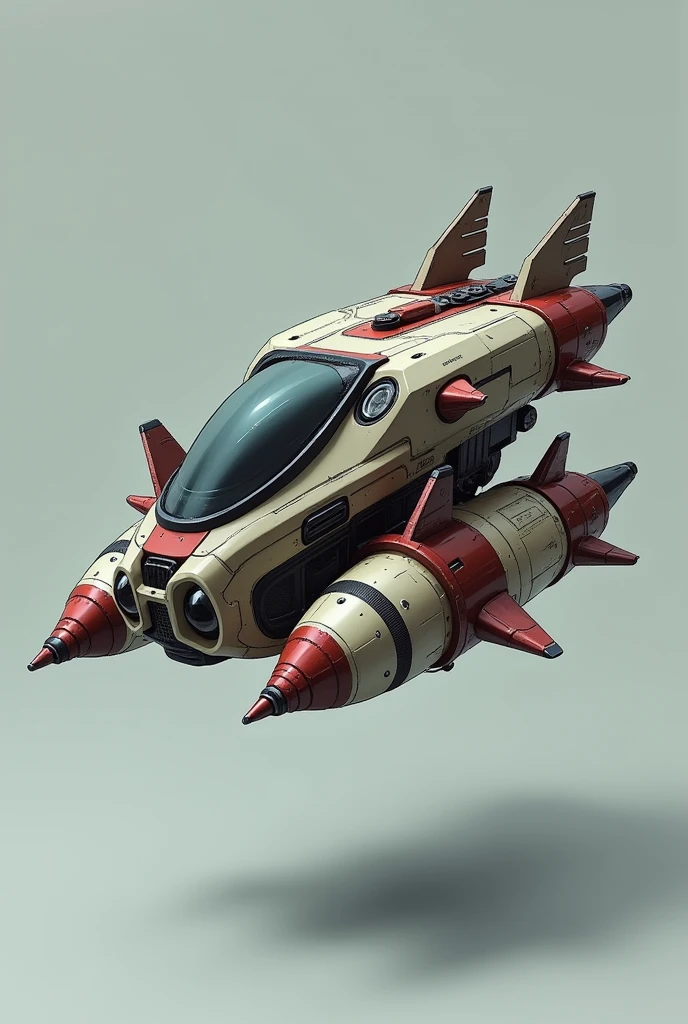 Small machine/aerial machine/four mini rocket boosters/some spikes around its structure/3D game