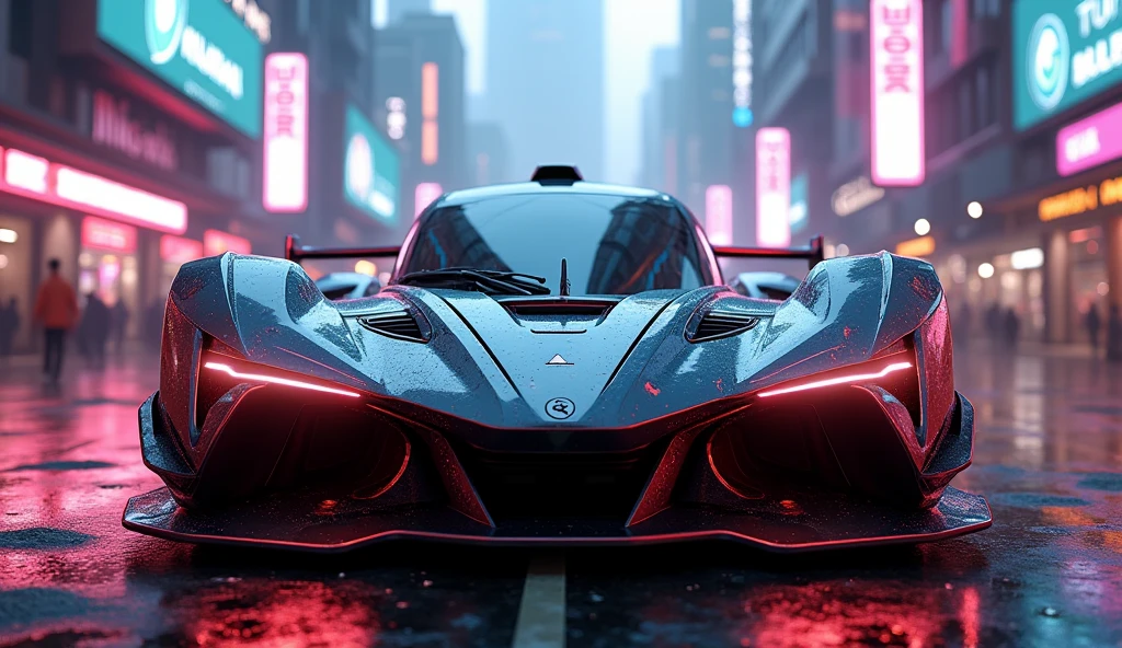 Racing car, modern, cyberpunk, full, game