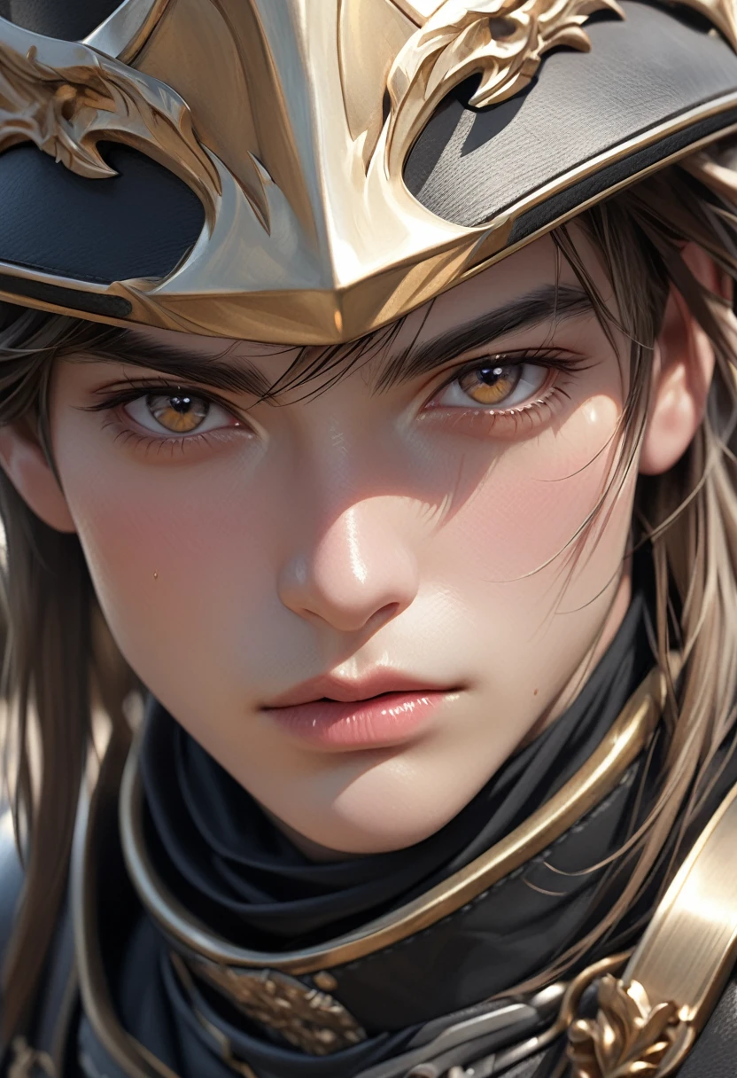 cavalry boy, best quality, 4k, 8k, highres, (masterpiece:1.2), ultra-detailed, (photo realistic,:1.37), looking at viewer, (face close up:0.4),--no watch,