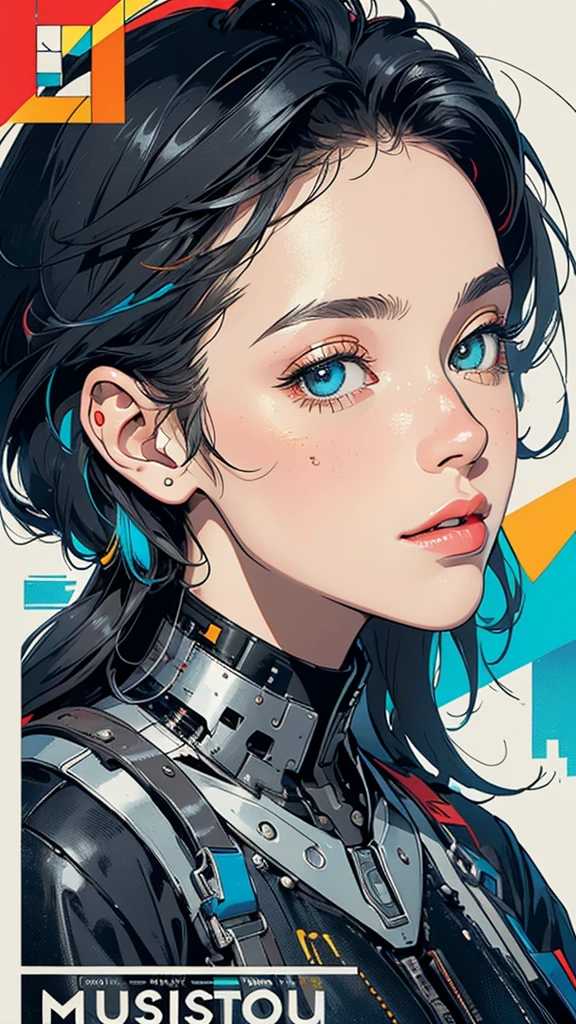 (((masterpiece, highest quality))),(((solo:1.2))),(((1girl:1.2))),32k wallpaper, very detailed, poster, vintage science fiction,(((((geometric cinematic movie poster))))),(((((bauhaus))))), shape,(((abstract))),(mid century modern),movie poster,(((((portfolio))))),(((((Close-up))))),(((((bust up))))),((((more various angle)))),(((highlight))),((((heterochromia)))),(((complete detailed face))),(((detailed futuristic machine))),(((most complecated machine))),unlimited colorful color scheme,(((Absolutely mechanic background)))