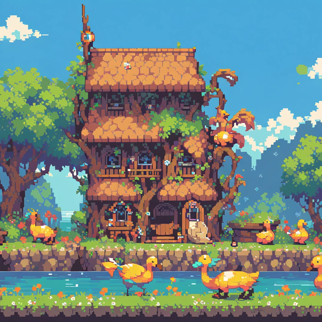 Pixel art,Pixelated,8bit,Retro games,Vibrant colors,Detailed sprites,Retro Style,Pixel Animation,Low resolution