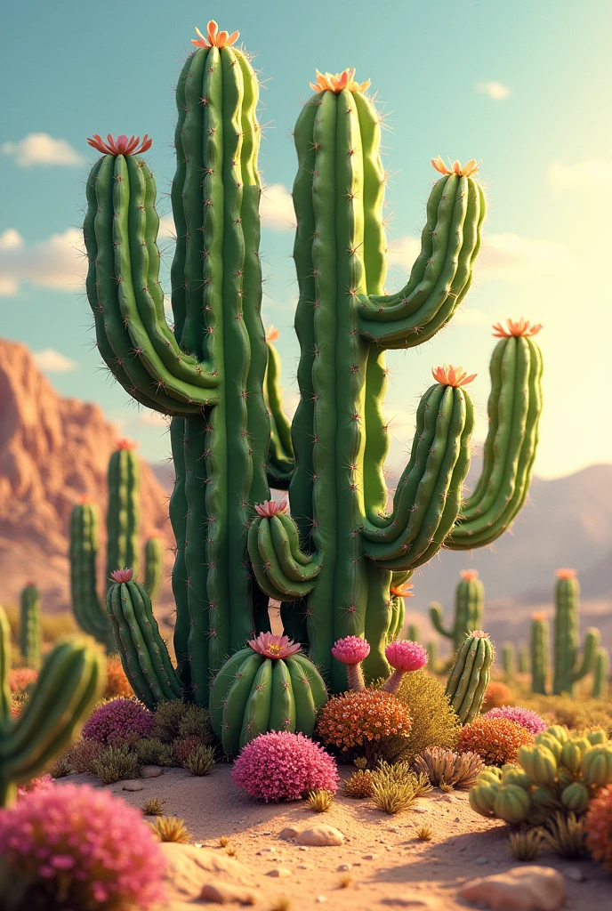 Cacti with multiple branches  
