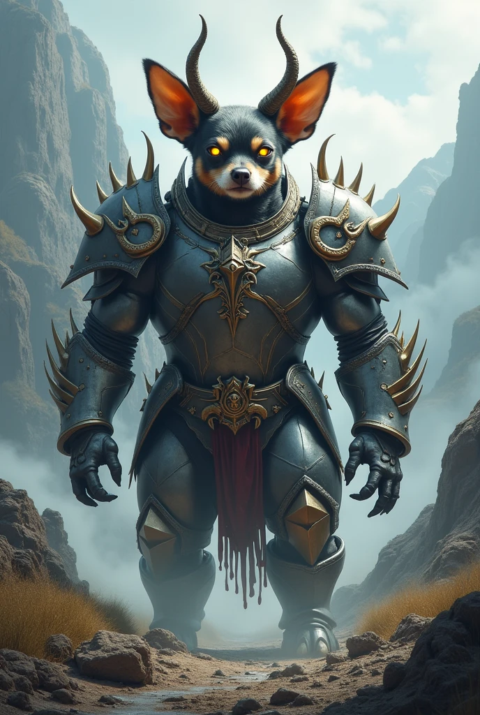 A mount that is a giant chihuahua in armor 