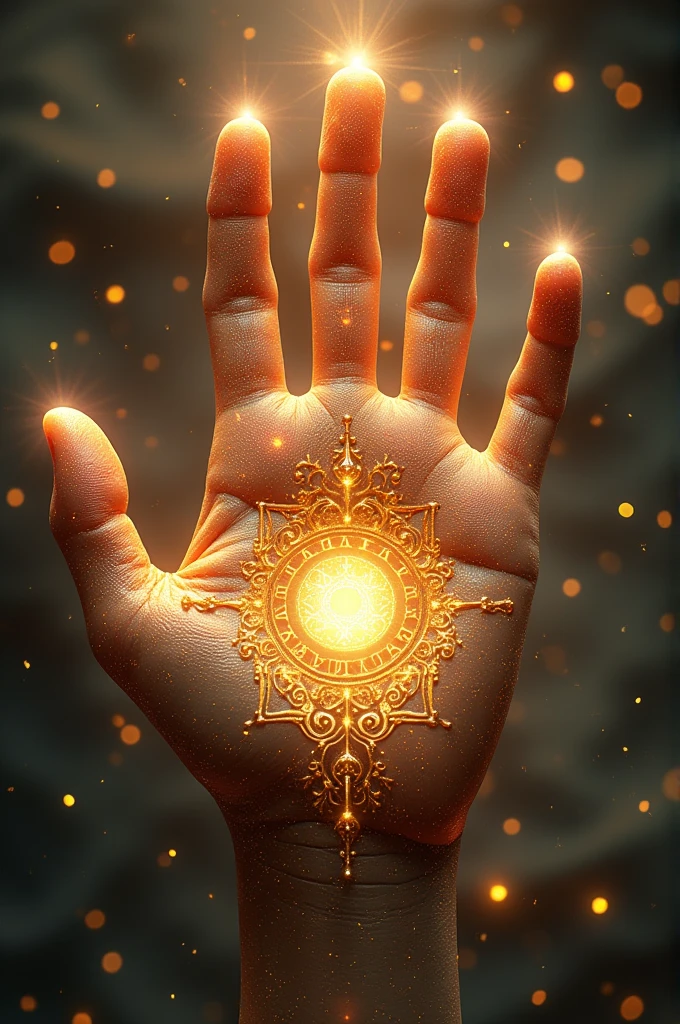 Hand of Fatima with glitter sparkles
