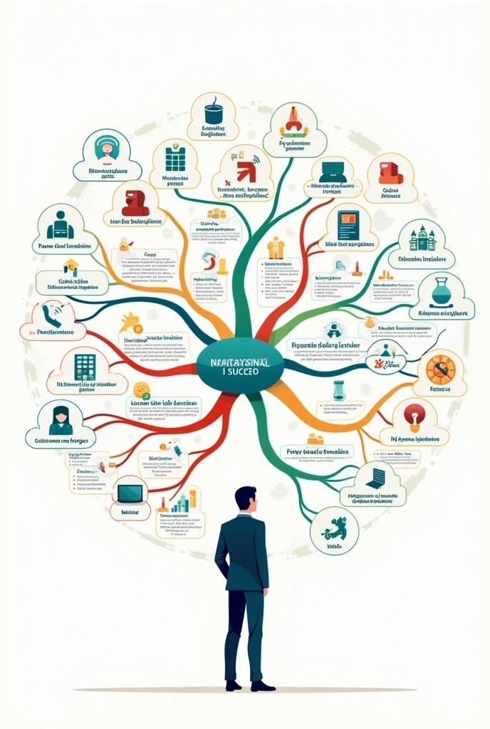 create a mind map for professional success In Portuguese