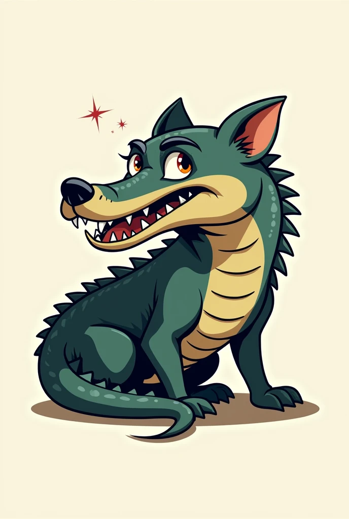 Generate a logo for a YouTube channel that has a dog fused with a crocodile 