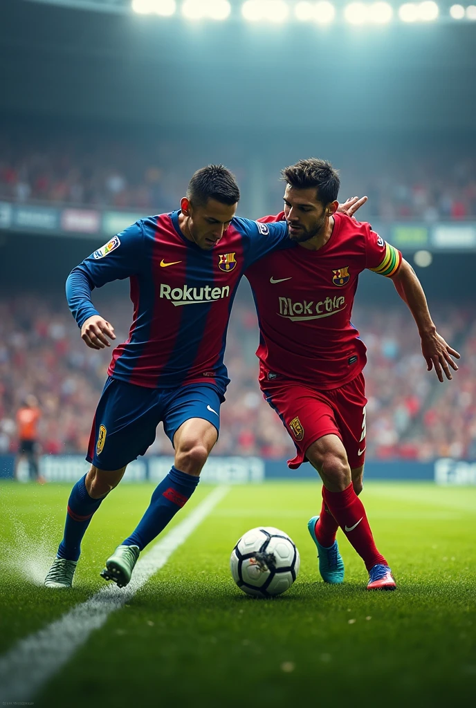 Cristiano hitting Messi