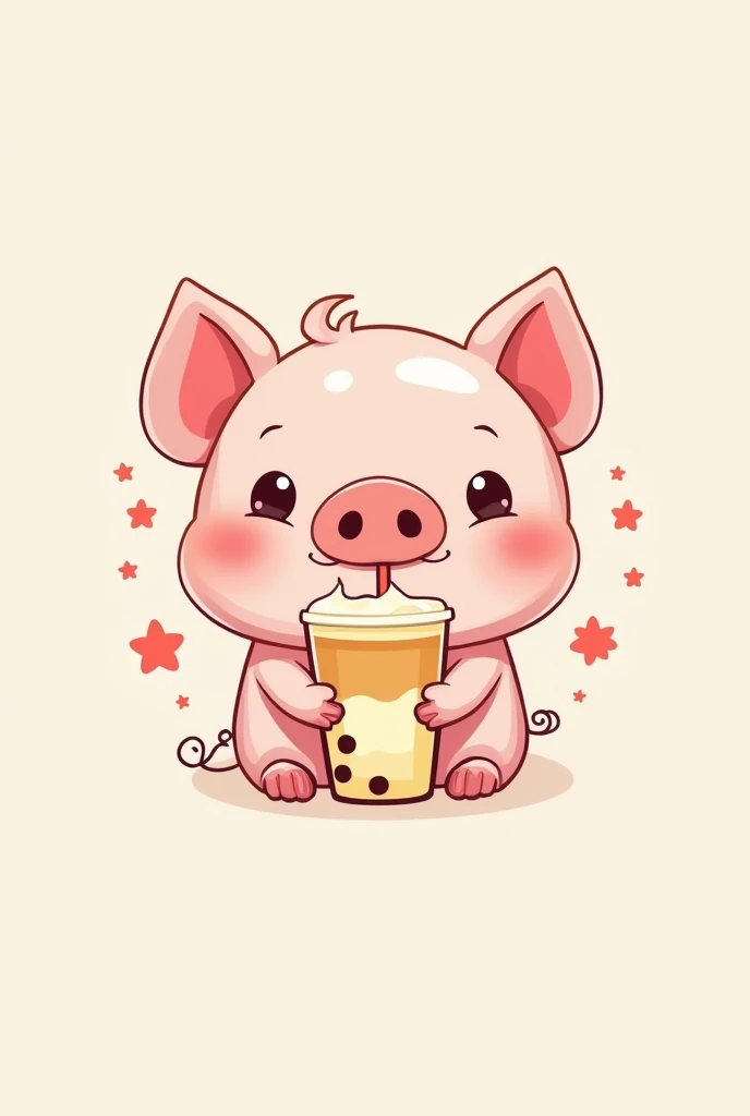 design me a theme logo: Pig Milk Tea