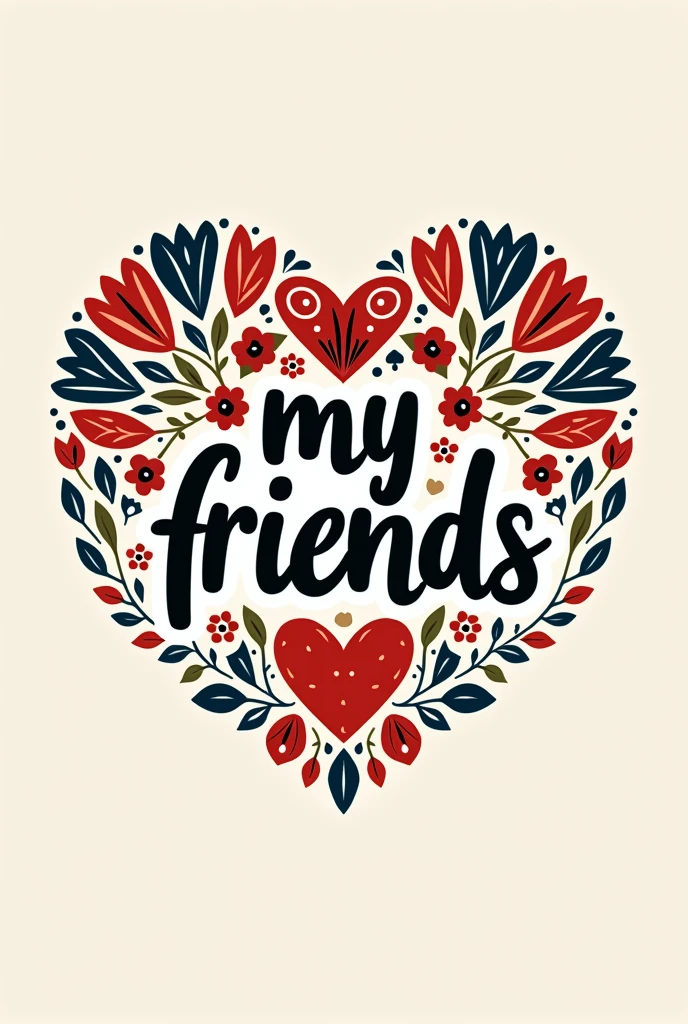 a logo that says “My friends 🤍” with albanian tradition and a lot of 1 friends