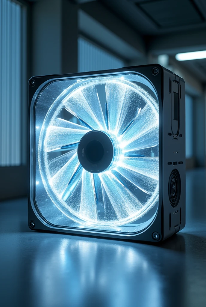 Holographic fan with square metal frame