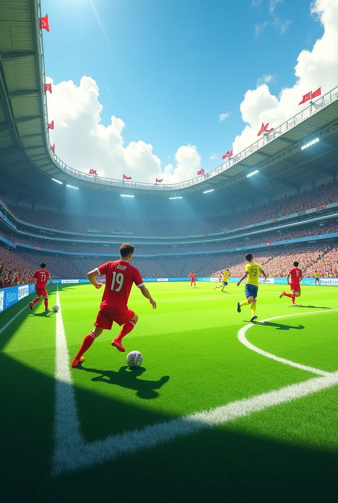 A soccer field 

