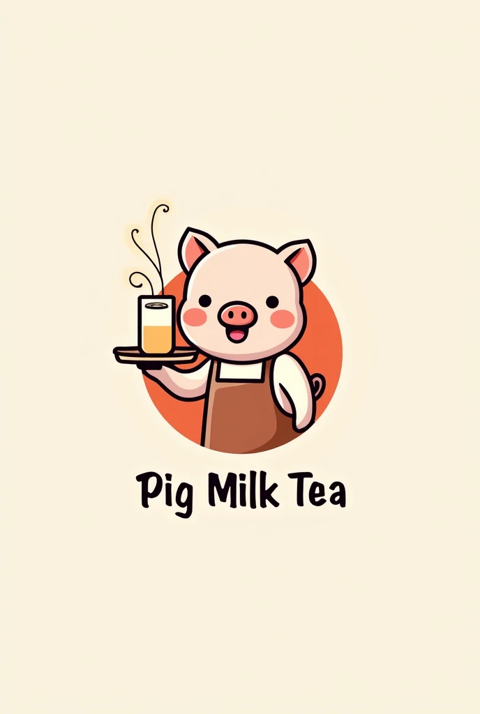 design me a logo with theme text: Pig Milk Tea