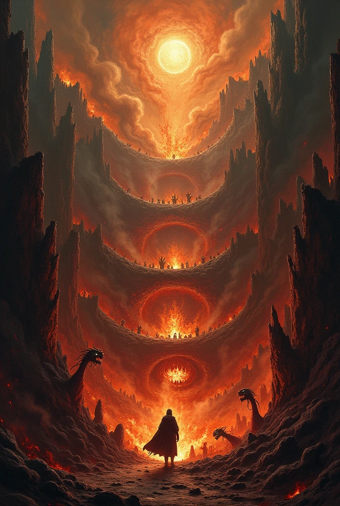 According to Dante Alighieri in the Divine Comedy, how does he depict hell?? Image