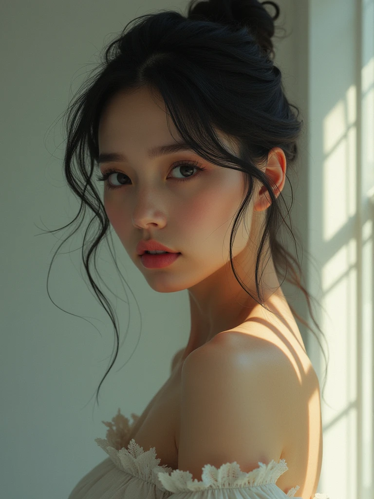 Create another image of this woman in a different pose.
