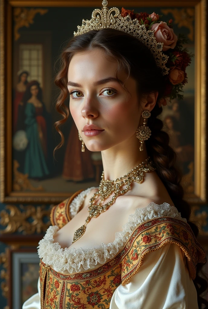 Make me a moodboard about Renaissance women&#39;s fashion 