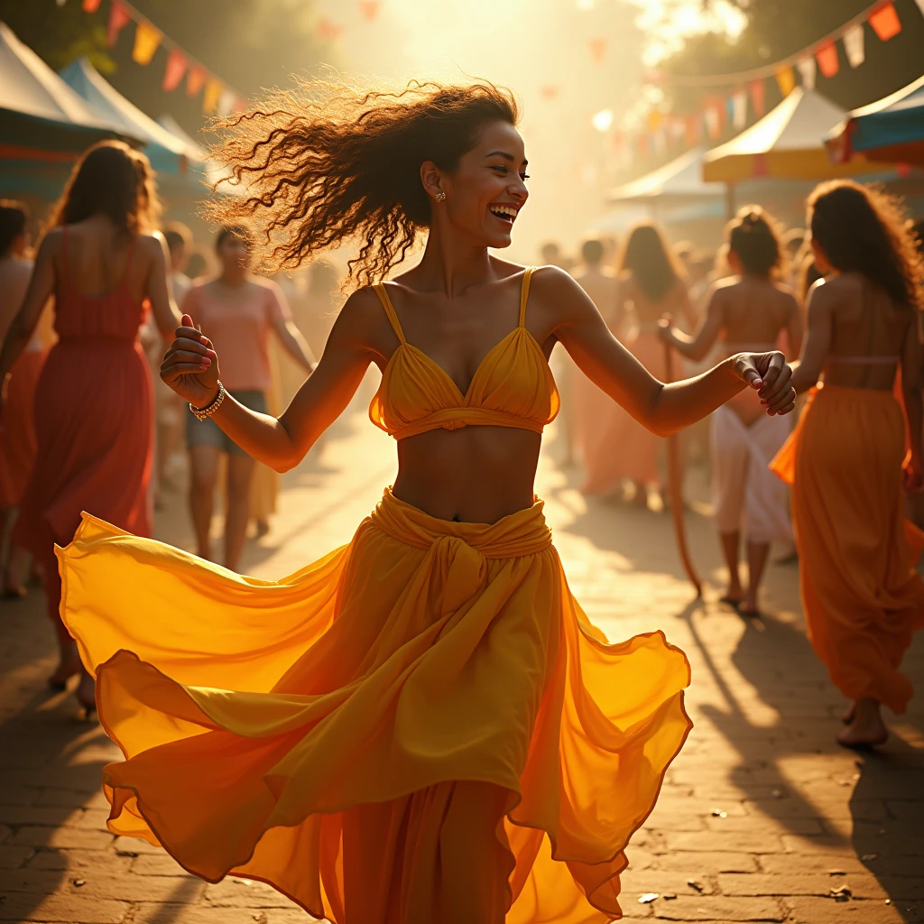 A person dancing freely and without inhibition, their body moving to the rhythm of their soul. The person's joy is contagious, and it inspires others to join in the celebration. The dance represents the freedom and liberation that comes with salvation.