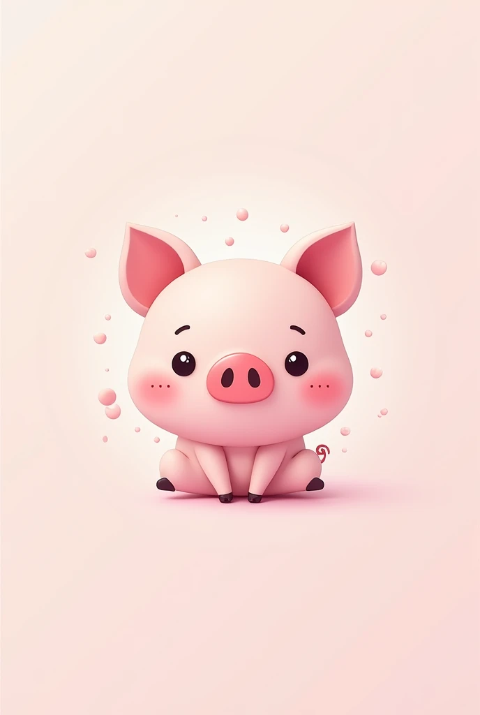 design me a light pink logo with theme text: Pig Milk Tea