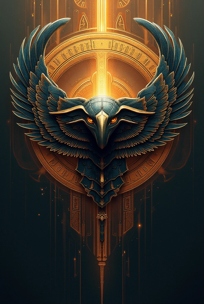Eye of Horus with the symbol of aeronautics and the symbol of infantry 