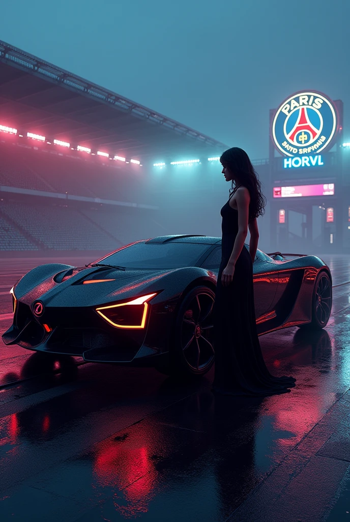 Hot Brazilian woman in white Real Madrid t-shirt with balaclava, army vest, diamond chain on neck,watch on wrist playing roulette in a roulette gamer room with red lights