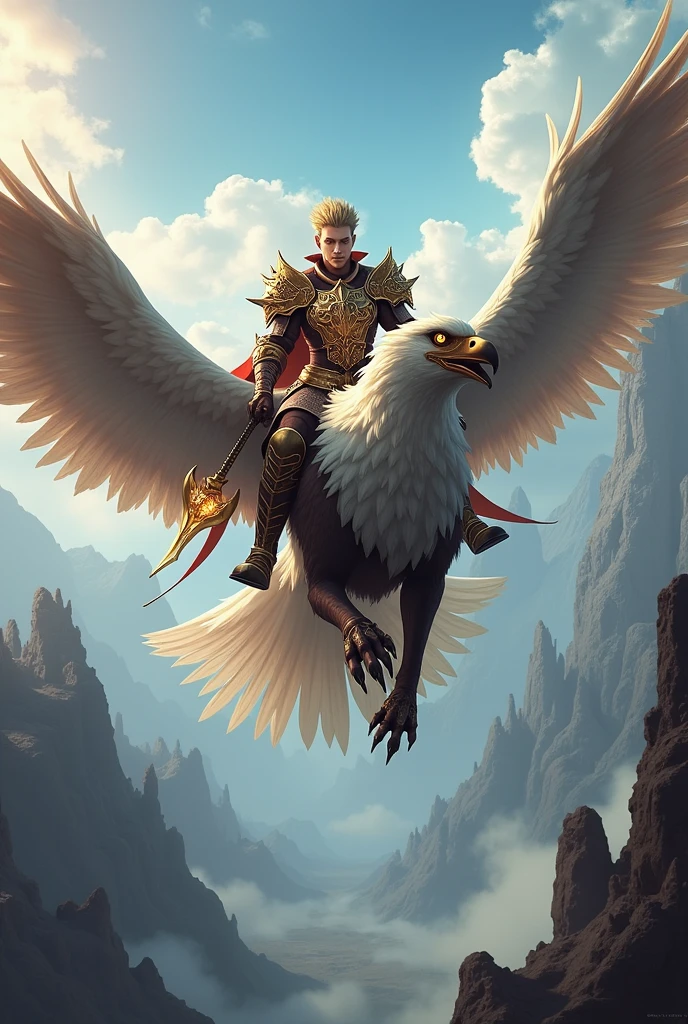 A Character from Ragnarok Online, royal guardian on the griffin