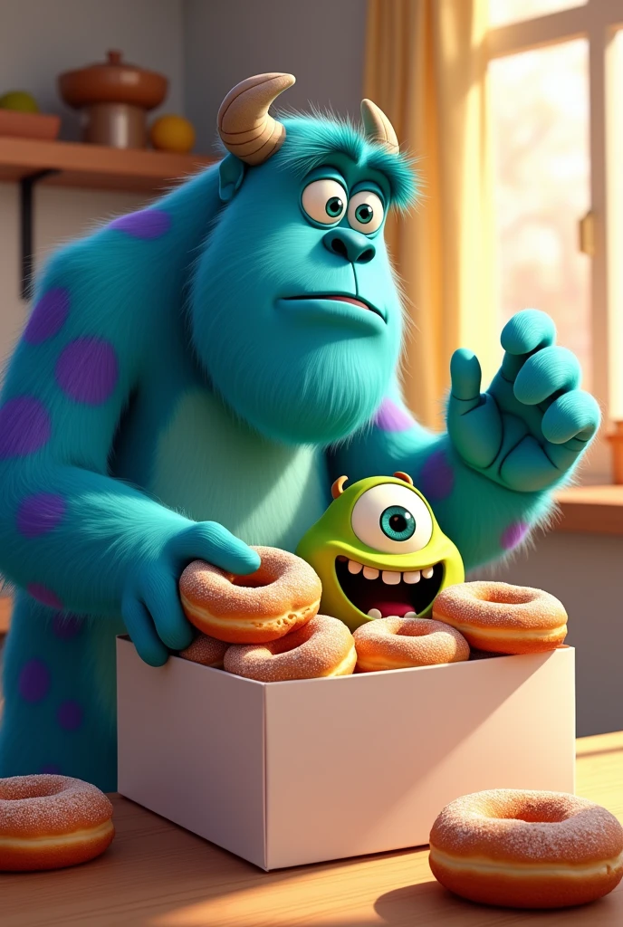  Monsters Inc coming out of mini donuts
