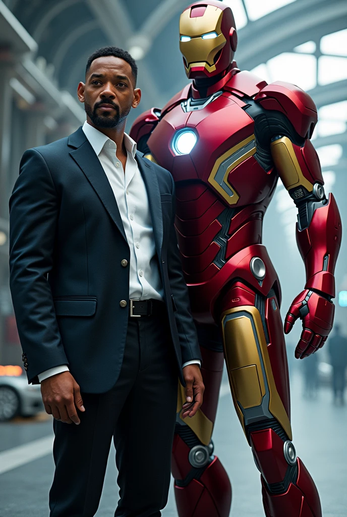 Will smith junto a iron-man