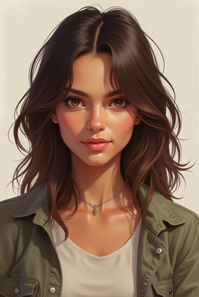Name: Sandy of the Age: 21 IS a women Appearance: Brown hair loss, black and wavy, light brown eyes,  They wear casual and comfortable clothes. Personality: brave, ingenious, intelligent, nationality: mestiza, 