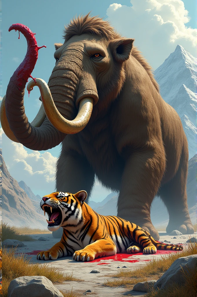 Mammoth ne tiger ko qatal kr dya