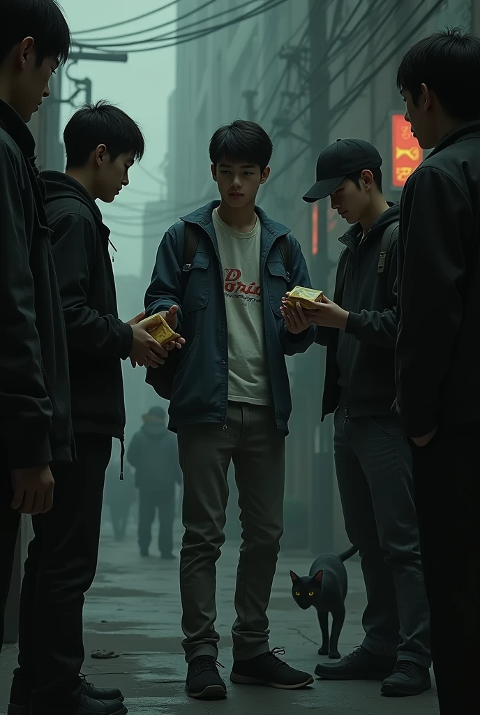young man distributing drugs
