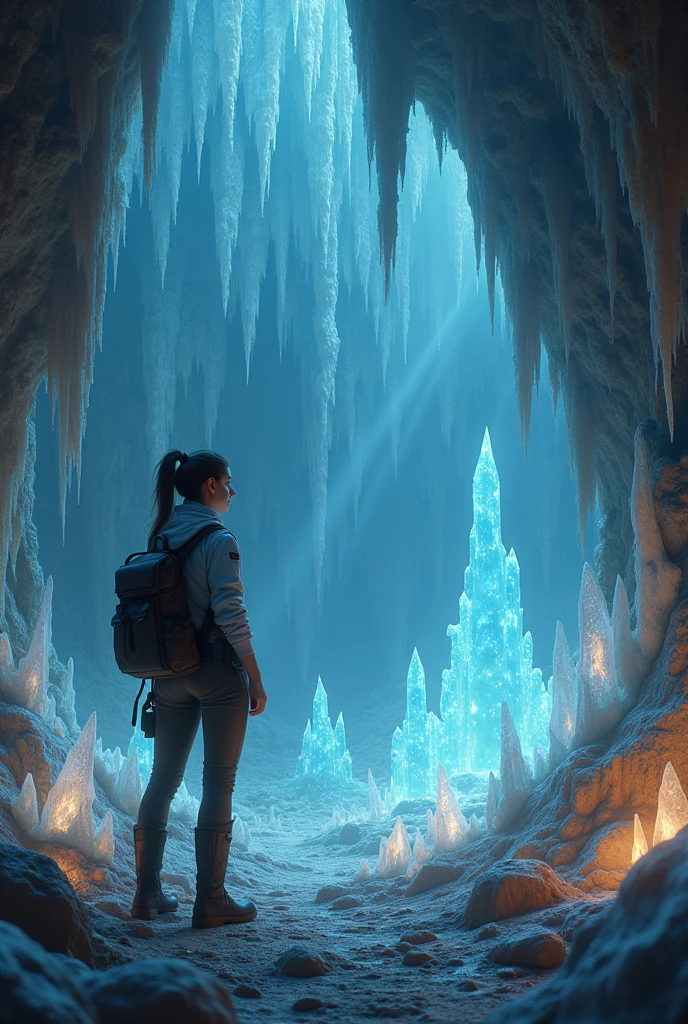 Adamancipator researcher , woman, Crystal Stones,cave