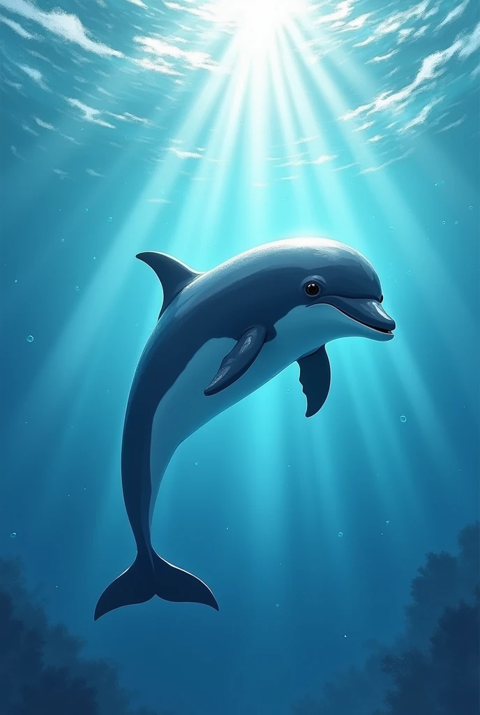 With a dolphin