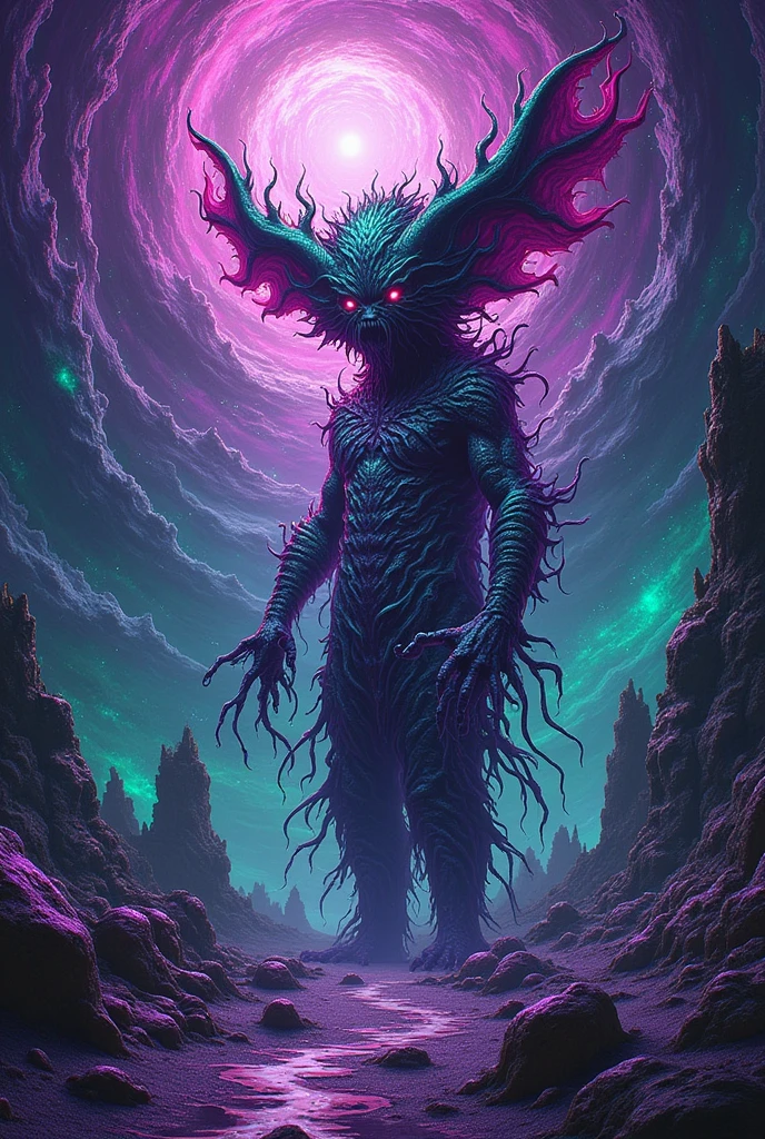 An exquisite mythical creature of the forest,Skin smooth as silk,It has a delicate pattern of spots and stripes,Seems to sparkle in the night, 8K, Colored lights, vivid, Ultra Detailed, Surreal photography ,blue,Red,green,blue