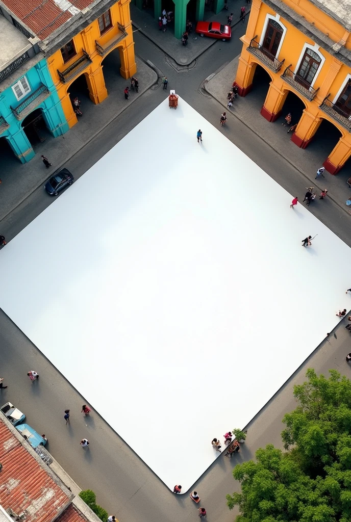 Excellent quality close-up of the white square in Havana Cuba