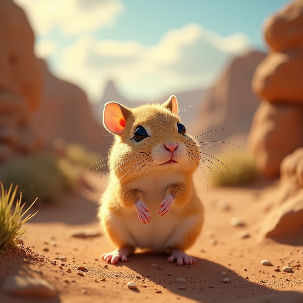 A beautiful and vibrant photo of Gerbil with its related habitat.